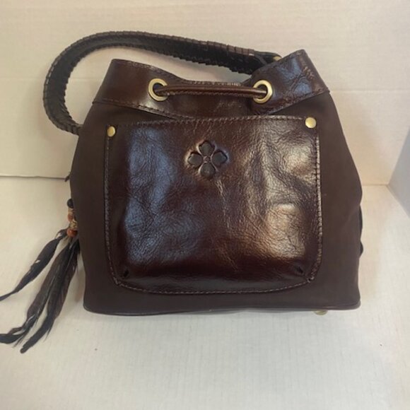 Patricia Nash Elisa Brown Leather Bucket Bag w/fringes (NEW) - Picture 7 of 8